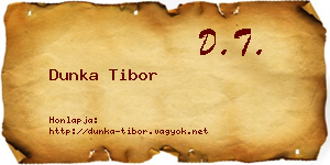 Dunka Tibor névjegykártya